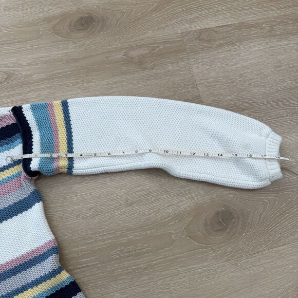 FRAME Striped Drop Shoulder Hooded Sweater MSRP $325 Sz XS—As Seen On TV - Picture 10 of 16